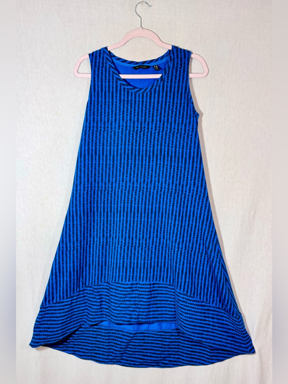 H by Halston size SP Blue Striped Sleeveless A-line Dress - Casual Summer Style